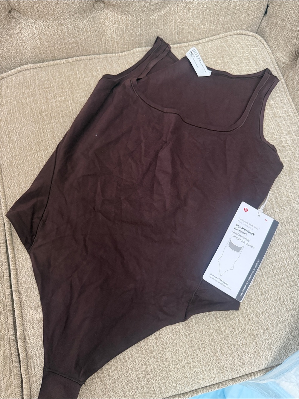lululemon athletica Square-Neck Tank Bodysuit - Dark Brown